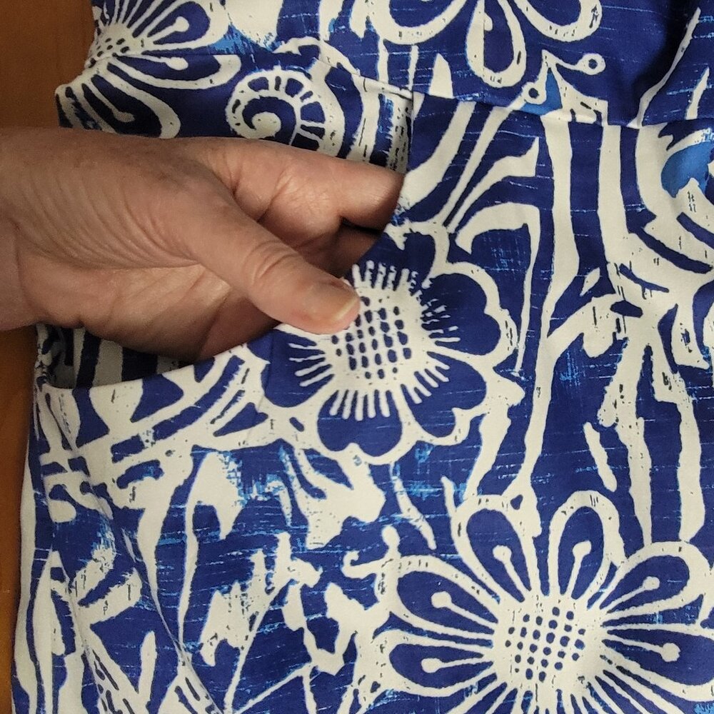 NWT Nine West Blue Riviera Combo Floral Sheath Dress With Pockets - 18W - Picture 7 of 12